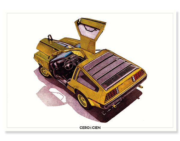 Lamina A4 - DeLorean DMC-12 1981 Edicion Gold