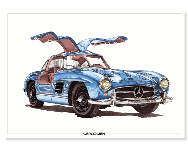 Lamina A4 - Mercedes 300SL 1954